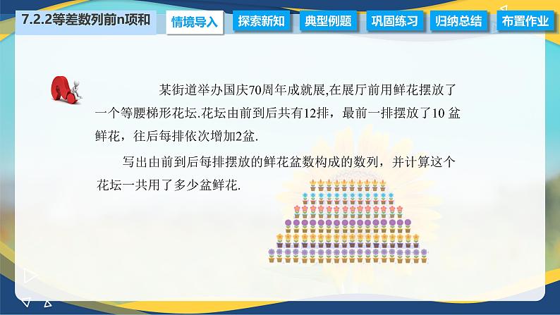 7.2.2 等差数列前n项和公式（课件）-【中职专用】高二数学（高教版2021·拓展模块一下册）第2页