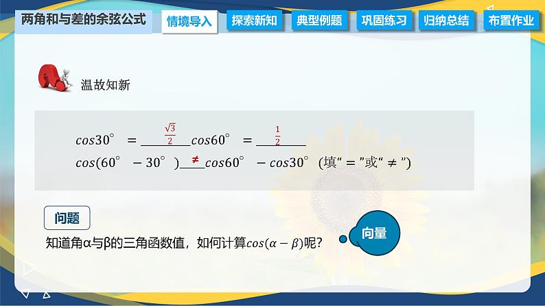 6.1.1 两角和与差的余弦公式（课件）-【中职专用】高二数学（高教版2021·拓展模块一下册）第2页