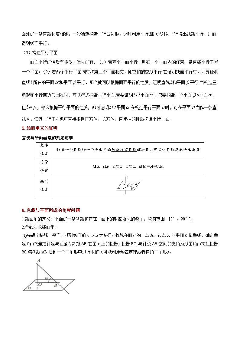 专题11 直线与平面的位置关系 原卷版第3页