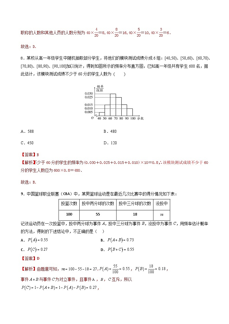 专题04 概率与统计初步（专题测试）-【中职专用】高一数学下学期期末复习讲与练（高教版2021·基础模块下册）03