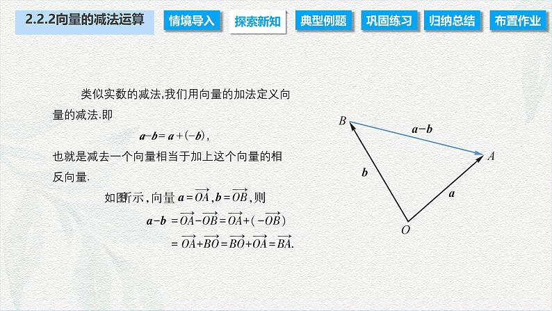 2.2.2 向量的减法运算（课件）-【中职专用】高二数学同步课堂（高教版2021·拓展模块一上册）03