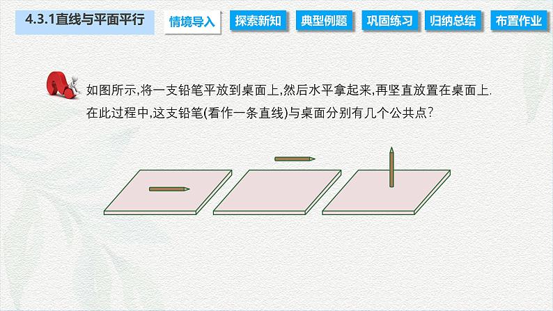 4.3.1 直线与平面平行（课件）-【中职专用】高二数学同步课堂（高教版2021·拓展模块一上册）02