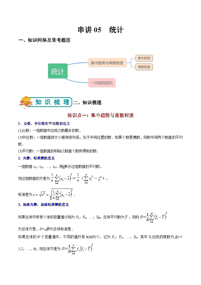 10 统计（练习）-【中职专用】高二数学下学期期末（高教版2021拓展模块）01