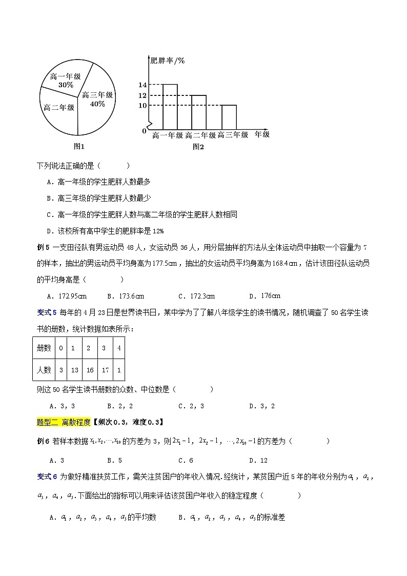 专题05 统计（三大题型）-【中职专用】中职高二数学题型精析通关练（高教版2023·拓展模块一下册）（原卷版）第3页