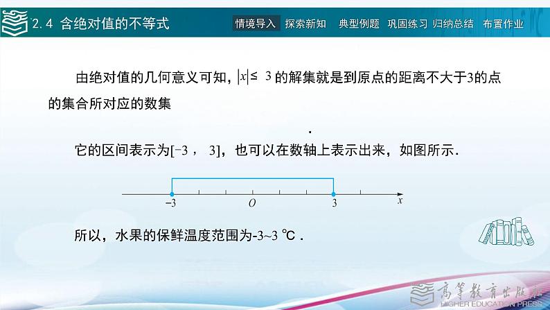 高等教育出版社 数学基础模块（上册）第二章第四节含绝对值的不等式PPT课件04