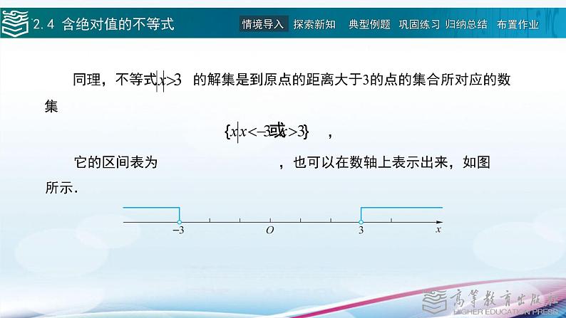 高等教育出版社 数学基础模块（上册）第二章第四节含绝对值的不等式PPT课件05