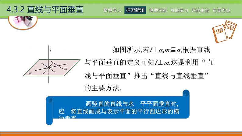 4.3.2直线与平面垂直 中职数学高教版（2021~十四五）拓展模块一上册PPT课件第4页