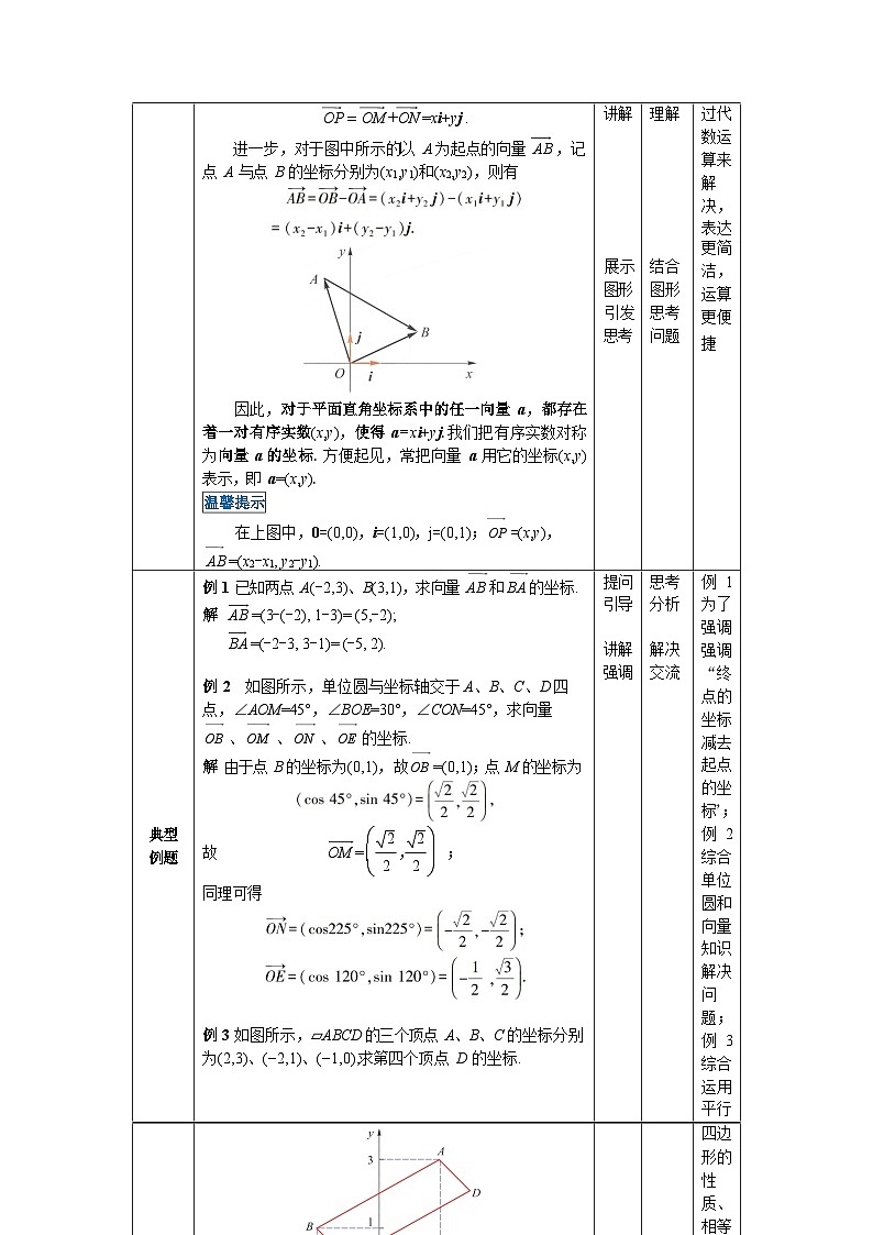 2.4向量的坐标表示 中职数学高教版（2021~十四五）拓展模块一上册教案第2页