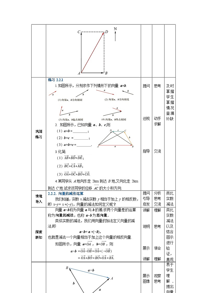 2.2向量的线性运算 中职数学高教版（2021~十四五）拓展模块一上册教案第3页