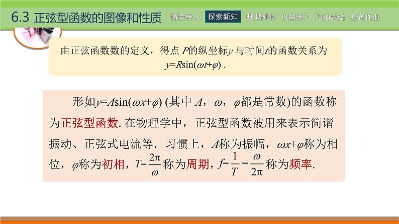 6.3正弦型函数的图像和性质 中职数学高教版（2021~十四五）拓展模块一下册PPT课件第4页