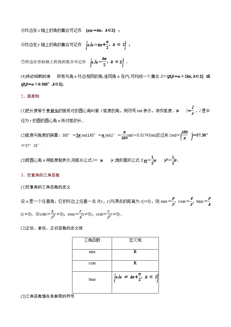 中职高考数学一轮复习讲练测5.1 弧度制及任意角的三角函数（讲）（解析版）第2页