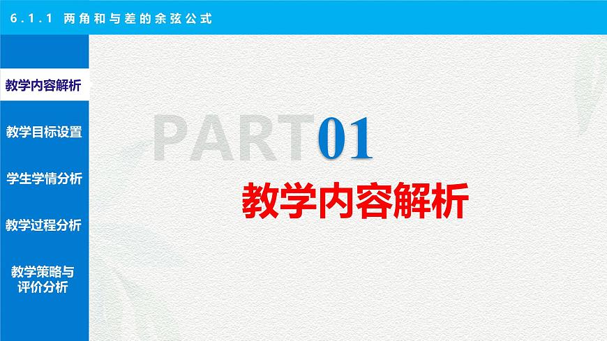 6.1.1 两角和与差的余弦公式说课课件-高二下学期高教版(2021)中职数学拓展模块一（下册）第3页