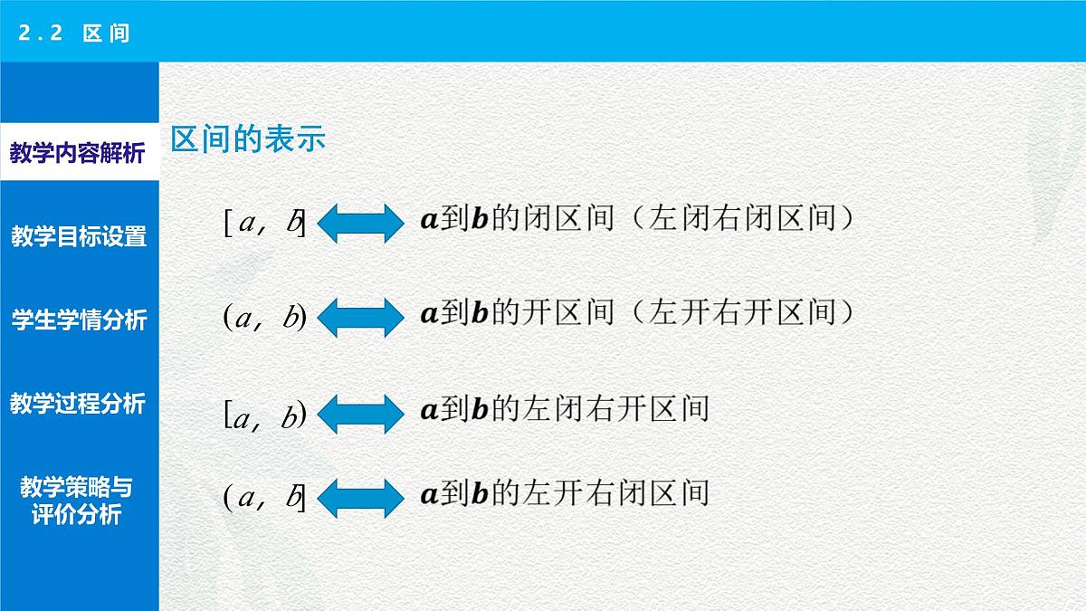 2.2 区间 说课课件-【中职专用】高一上学期高教版(2021)数学基础模块（上册）第5页