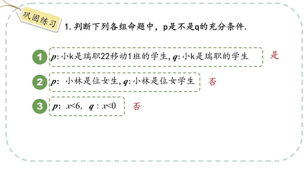中职 数学 高教版（2021） 拓展模块一 上册1.2 充要条件 课件第6页