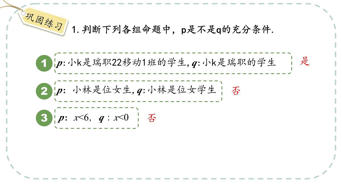 中职  数学  高教版（2021）  拓展模块一 上册1.2 充要条件 课件第6页