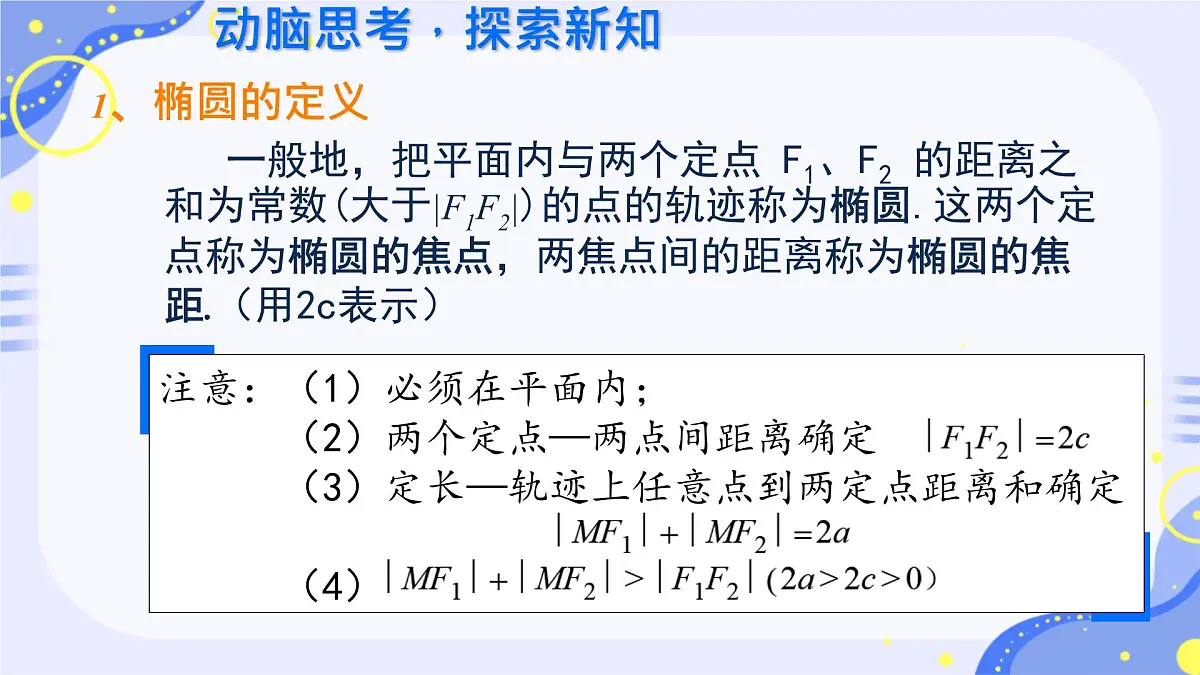 中职 数学 高教版（2021） 拓展模块一 上册3.1.1 椭圆的标准方程 课件第6页
