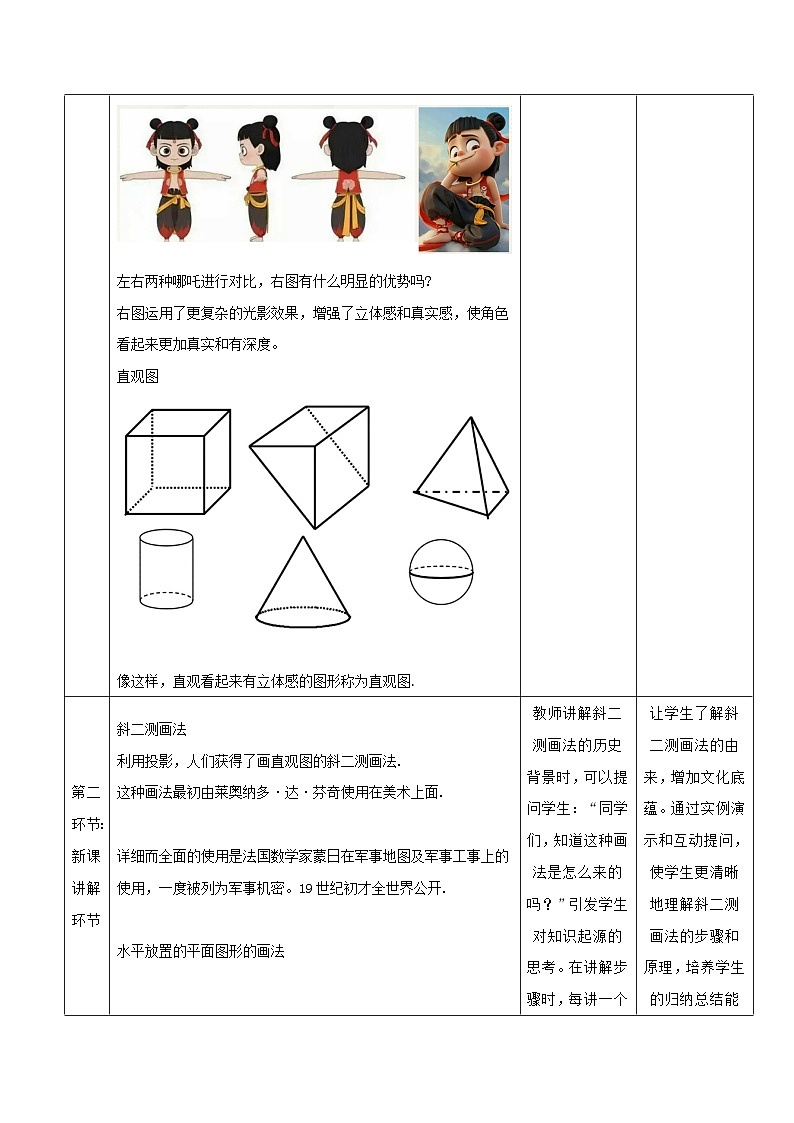 高教版2023修订版·高教版基础模块 7.1.2 直观图的画法 教学设计第3页