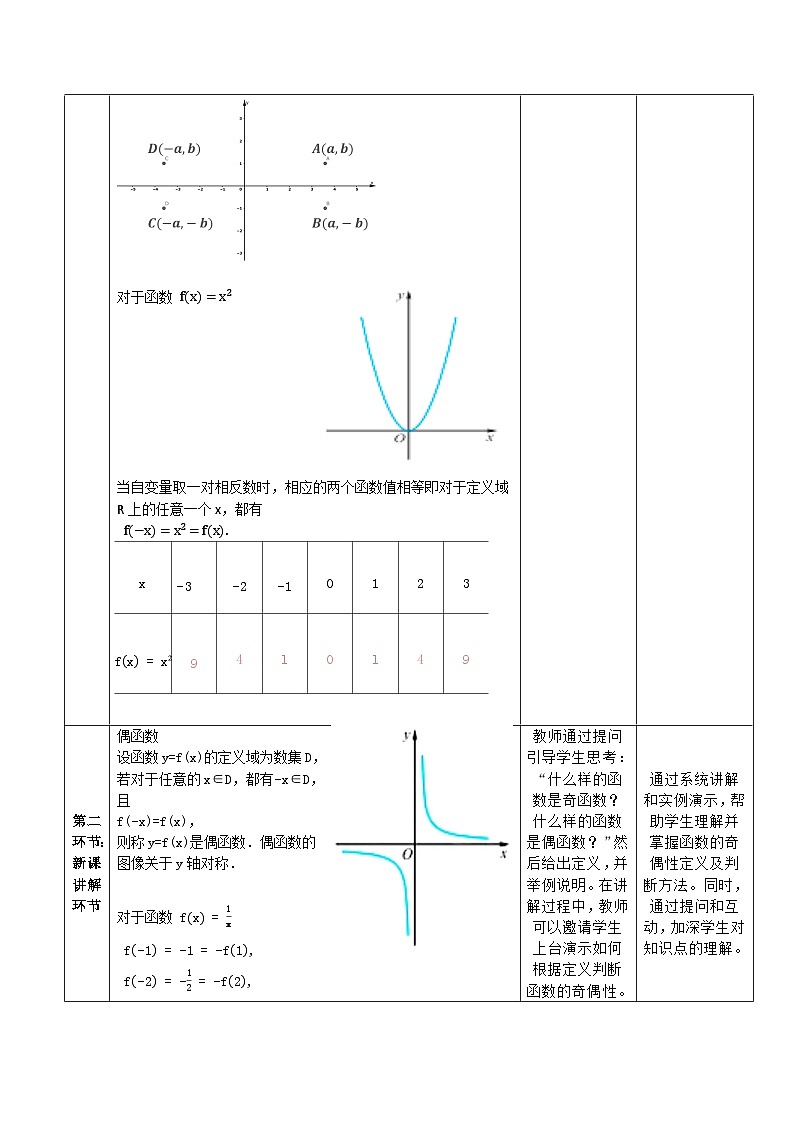 高教版基础模块 3.3.2 函数的奇偶性 教学设计第3页
