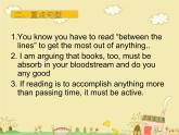 【语文版】中职英语拓展模块：Unit 11《On Reading Books》ppt课件