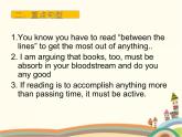 【語文版】中職英語拓展模塊：Unit 11《On Reading Books》ppt課件