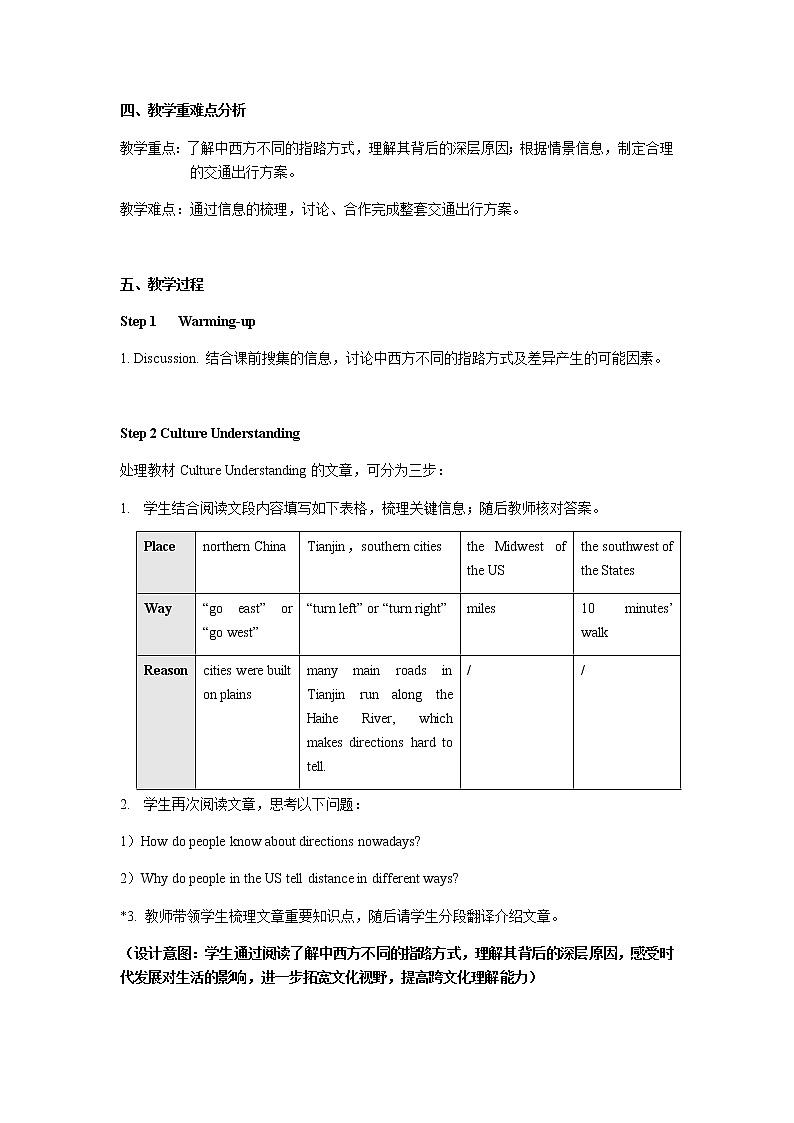 Unit 2 Transportation（4）Culture Understanding & Group Work 教学设计第2页