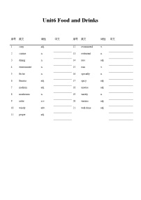 中职英语Unit 6 Food and Drinks优秀同步训练题