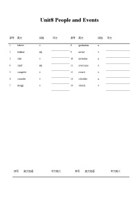 中职英语高教版（2021）基础模块1Unit 8 People and Events精品课后测评