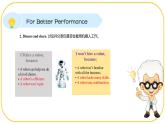 外研版(2021)中职高一英语基础模块2 Unit 7 For Better Performance 课件