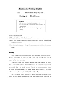 医护英语上册Unit 3 The Circulatory System精品导学案