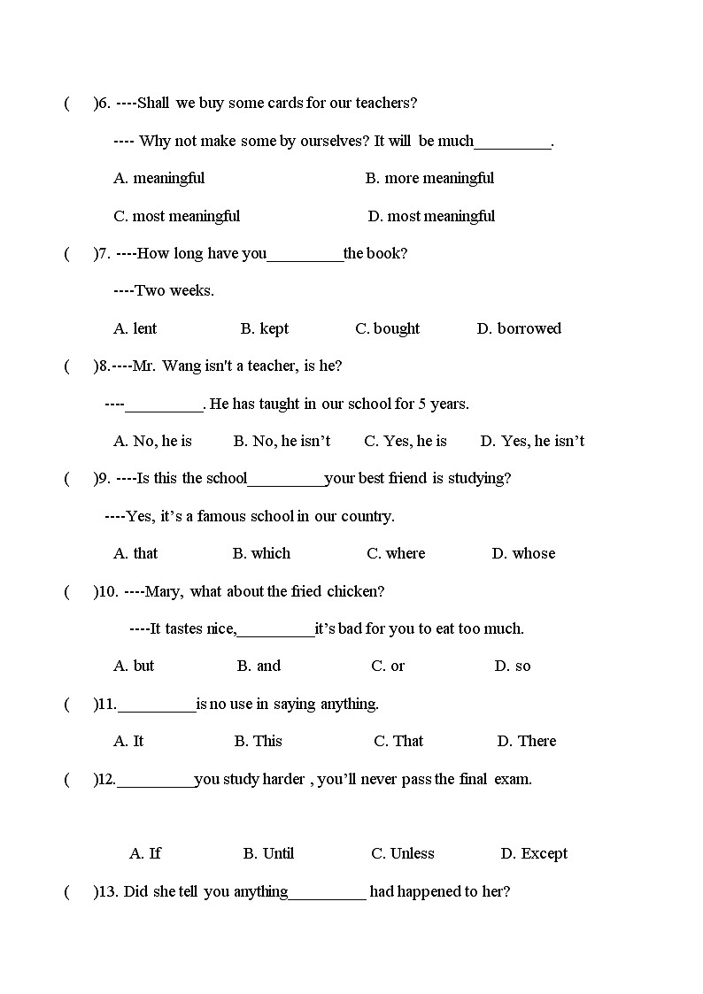冲刺卷2——备考2023中职高考英语冲刺模拟卷（山东适用）02