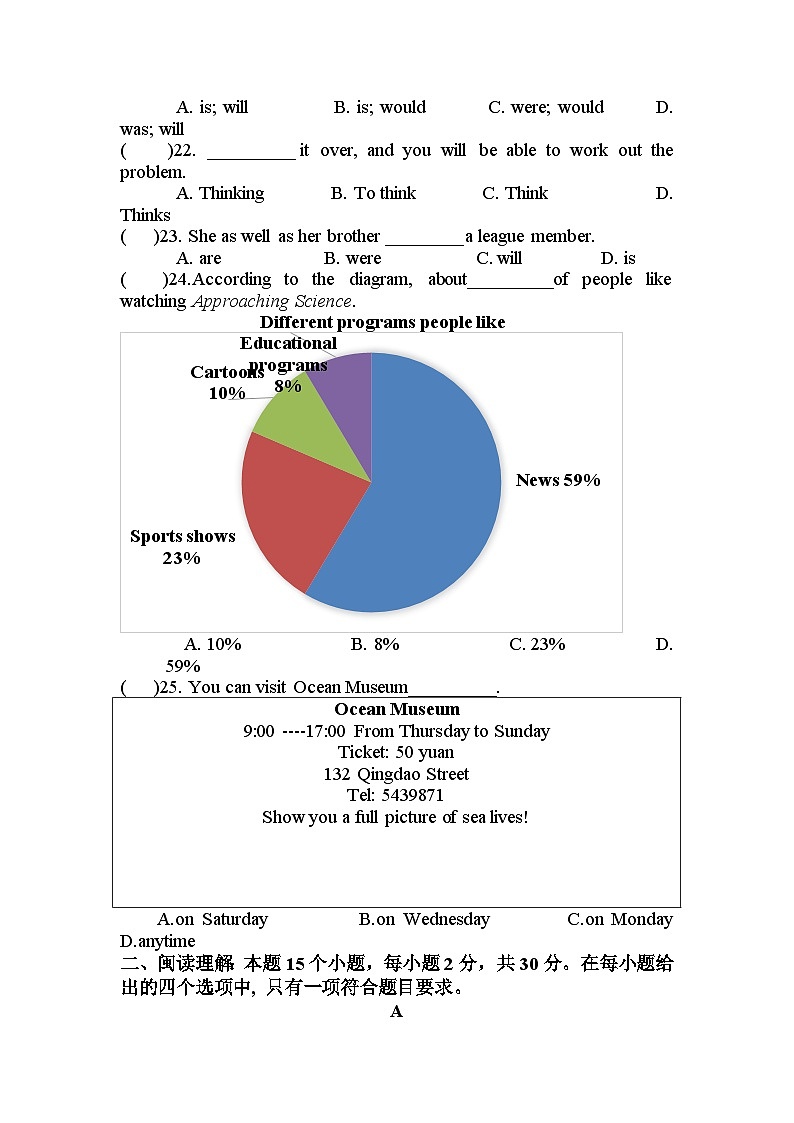 冲刺卷4——备考2023中职高考英语冲刺模拟卷（山东适用）03