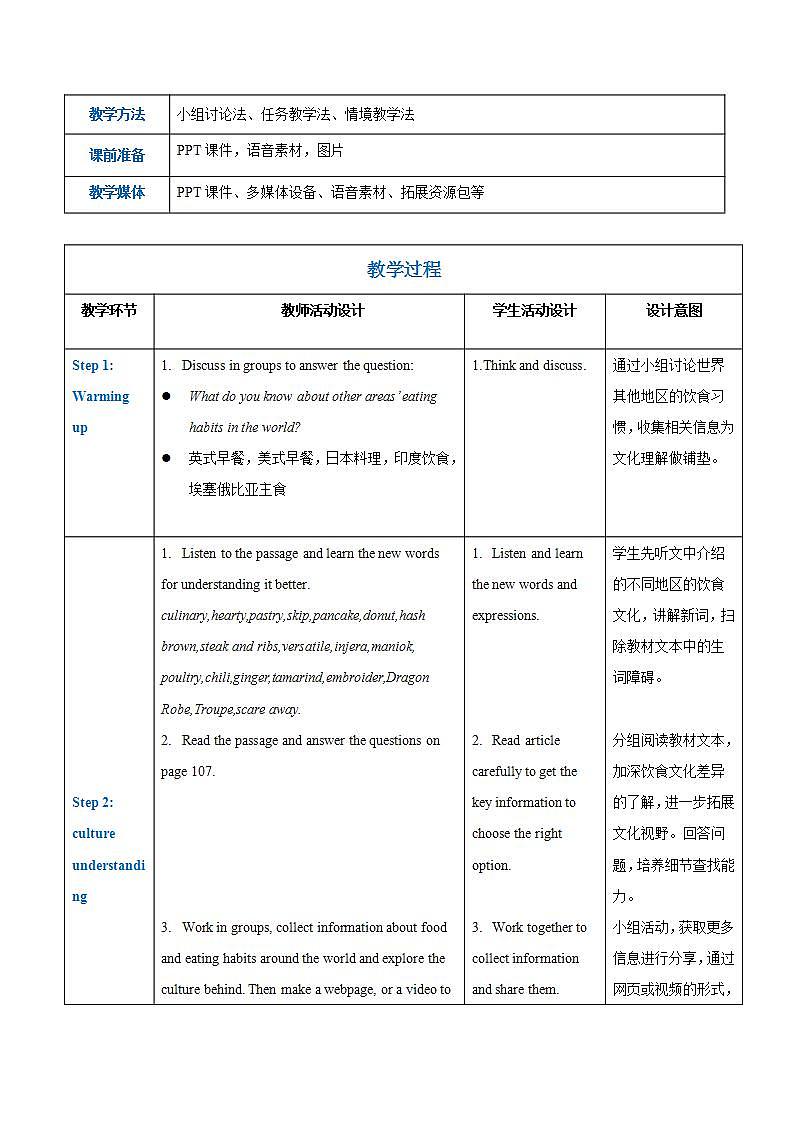 【中职专用】高中英语  高教版2021·基础模块3 Part 6 Unit 6 Living History of Culture 教案02