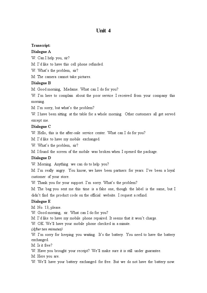 HEP B3U4 单元测试题 答案第1页