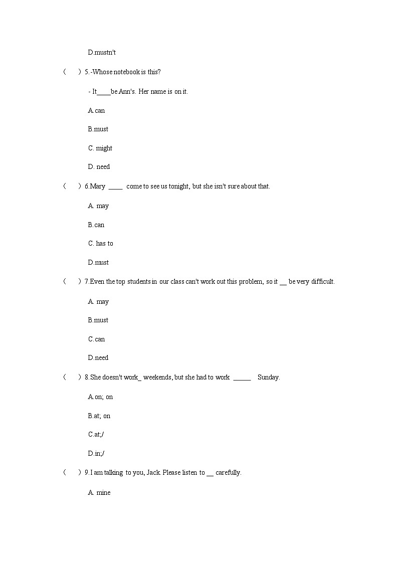 【寒假作业】中职英语 外研版 基础模块一 高一英语寒假提升 专题 07 Unit 6 综合复习（过关检测）-练习02