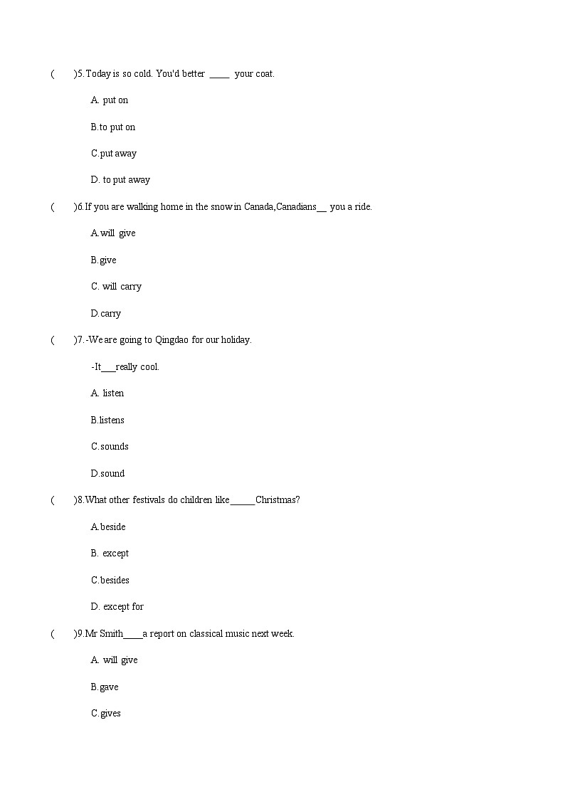【寒假作业】中职英语 外研版 基础模块一 高一英语寒假提升 专题 11 Unit 10 综合复习（过关检测）-练习02