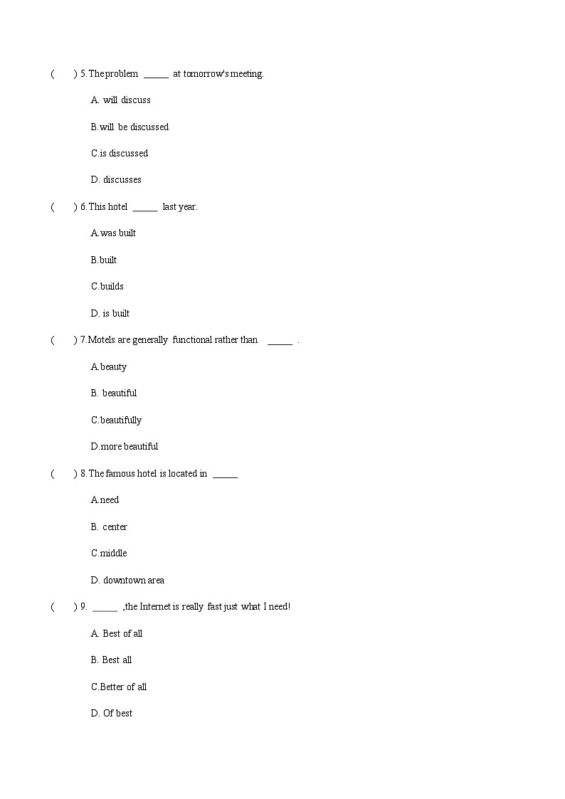 【寒假作业】中职英语 外研版 基础模块第二册  高二寒假提升专题 05  Unit 5 综合复习（过关检测）-【中职专用】基础模块 第二册 高二英语寒假自学课（外研版）02