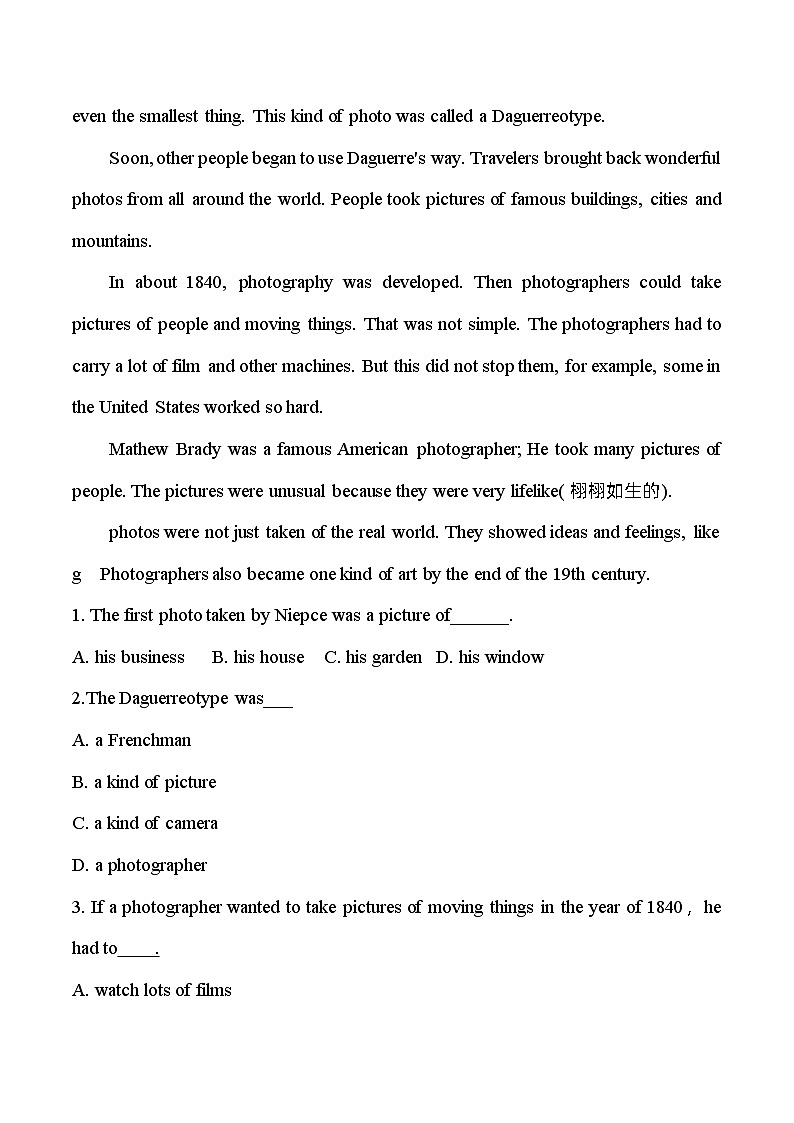 【寒假作业】中职英语 （通用版）高二寒假提升训练 2试题版第2页