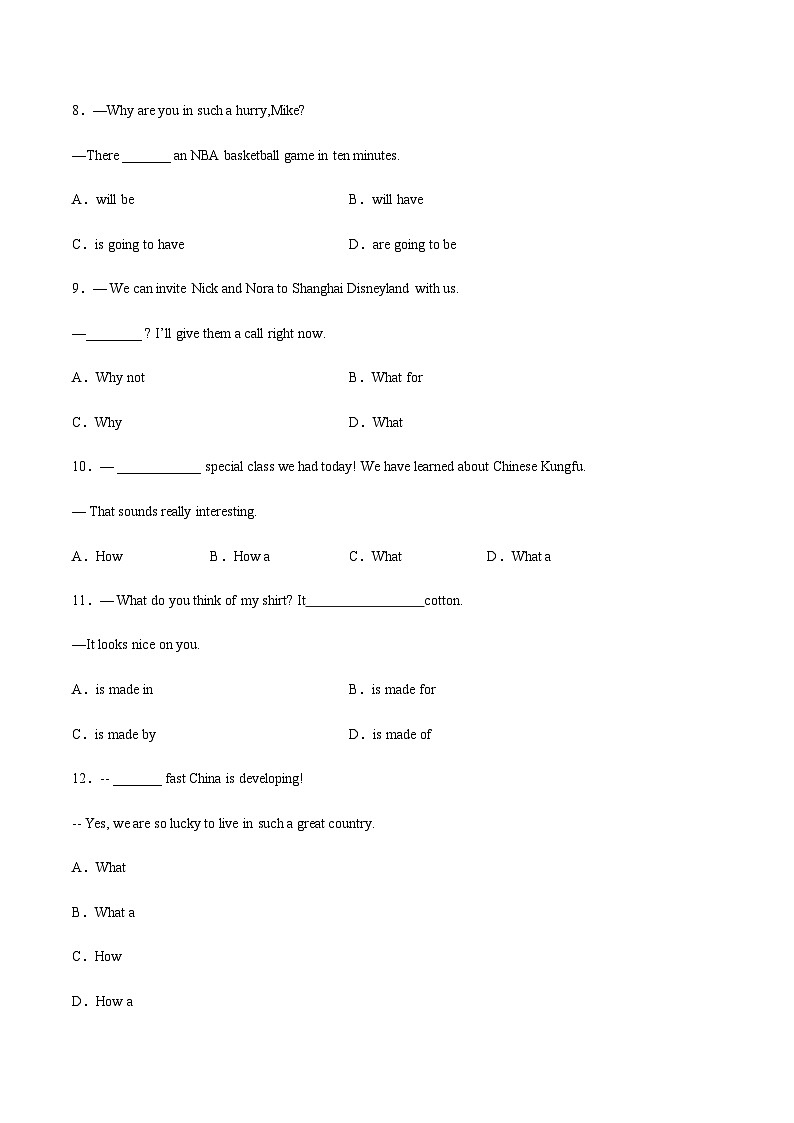 【寒假作业】中职英语 高教版2021 基础模块2 高二寒假提升 Unit4 Volunteer Work-练习.zip03