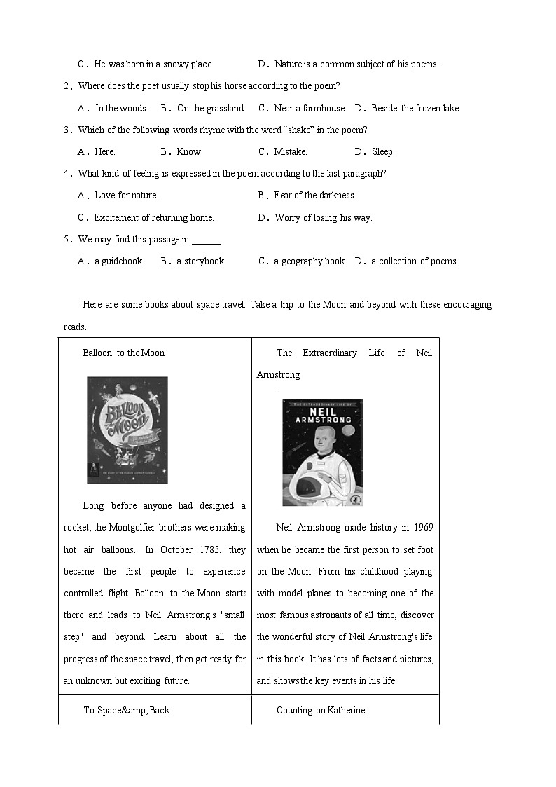 【备注2024中职高考】中职英语 二轮复习 阅读专题训练 （二）个人兴趣（含答案+解析）第2页