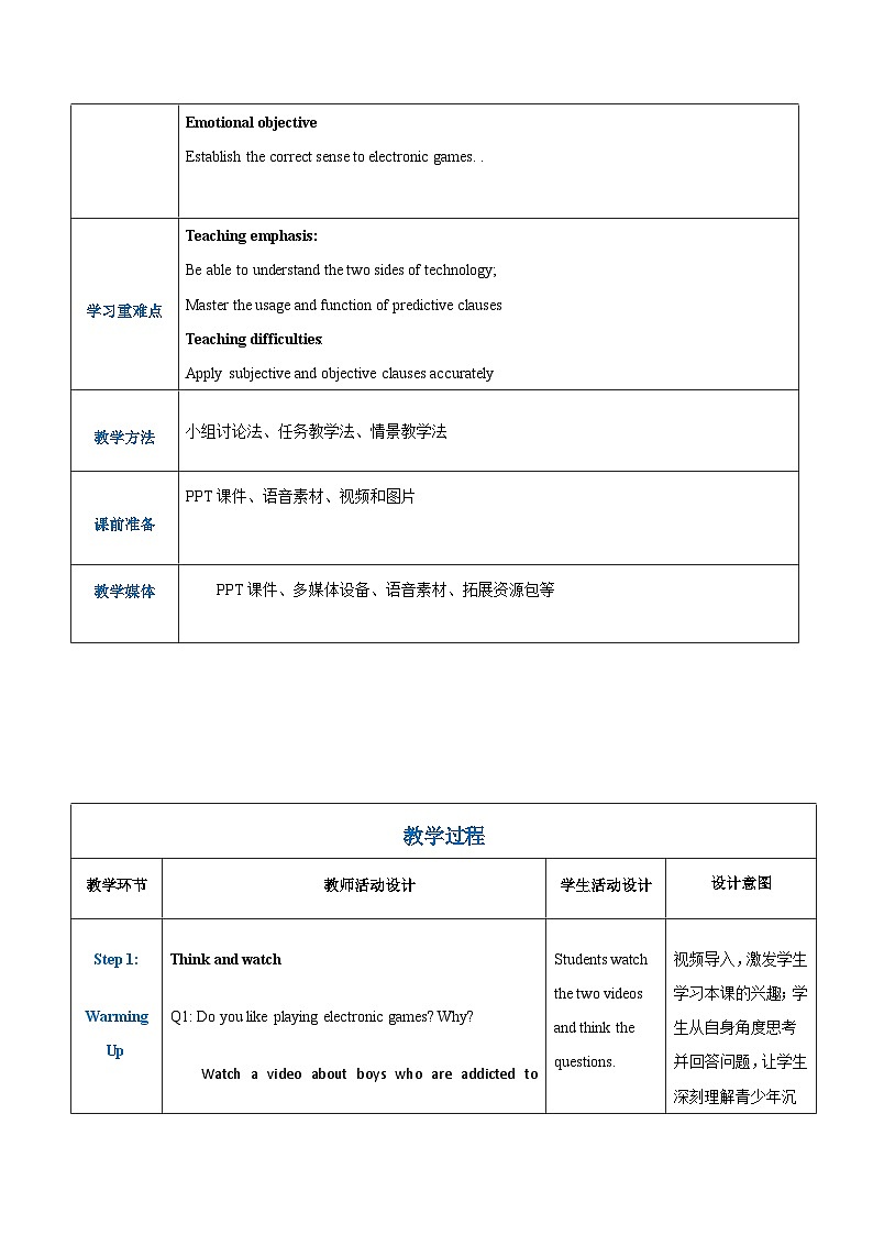 【趣味课堂】中职英语 高教版 2021 拓展模块 同步教案 Unit 5 Part 5-6 Culture Understanding and Language Practice-教案02