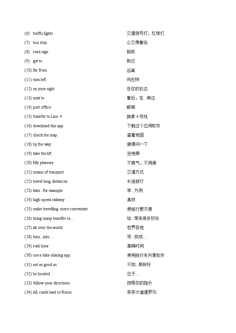 【讲练结合】中职英语 外研版2021 基础模块1 Unit 4 How Can I Get There（知识串讲+跟踪练习）02