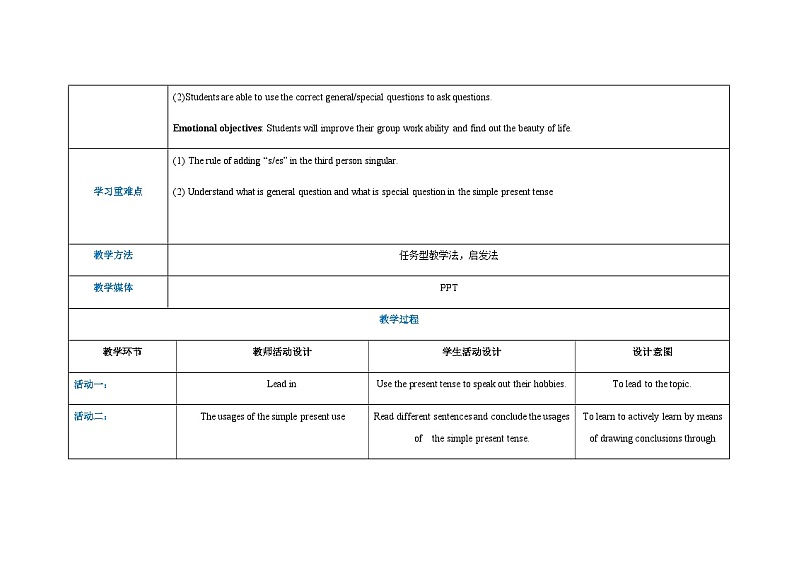 中职英语 高教版2021 基础模块1 Unit1 Perpsonal and family life课件+教案+课时练（多课时）02