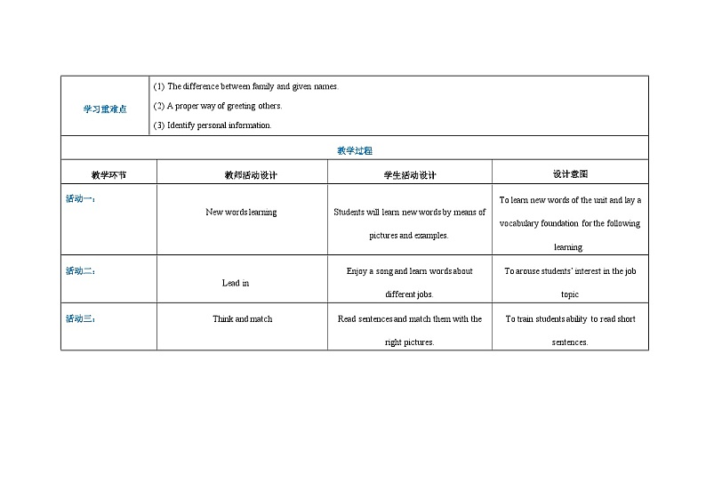 中职英语 高教版2021 基础模块1 Unit1 Perpsonal and family life课件+教案+课时练（多课时）02