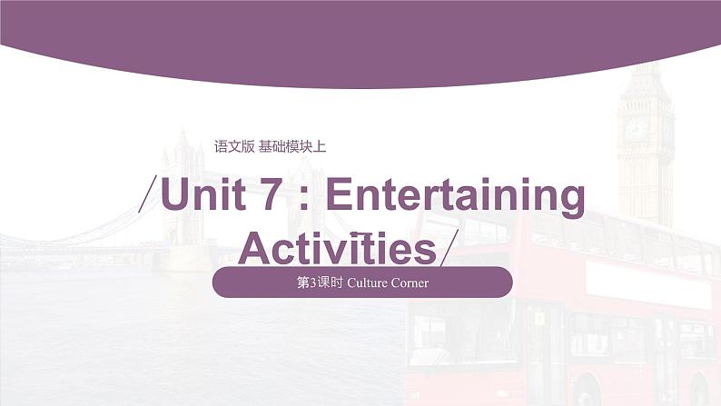 【同步备课】中职英语语文版2021基础模块2 Unit 7 Entertaining Activities 课件+教案+练习（多课时）01