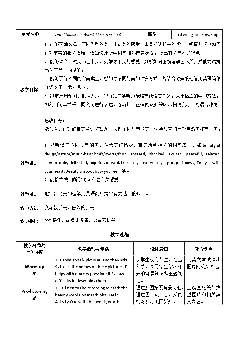 【教师必备】中职英语外研版2021拓展模块 U4教案（多课时）01