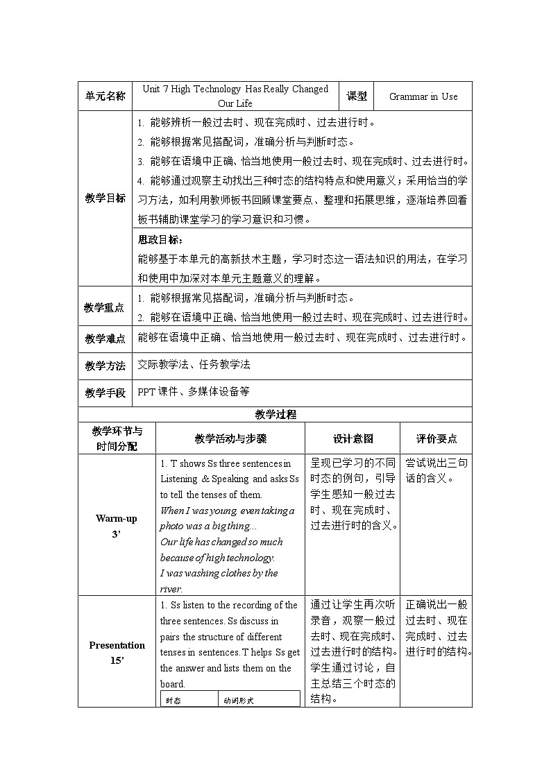 【教师必备】中职英语外研版2021拓展模块 U7教案（多课时）01