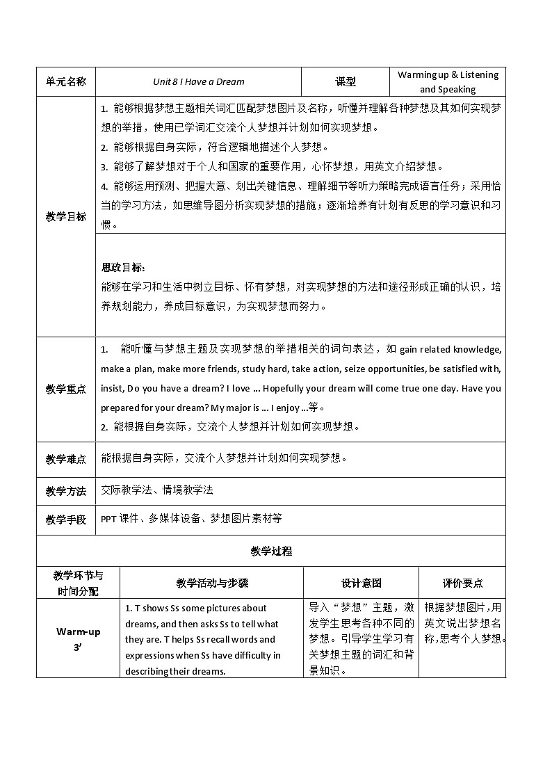【教师必备】中职英语外研版2021拓展模块 U8教案（多课时）01