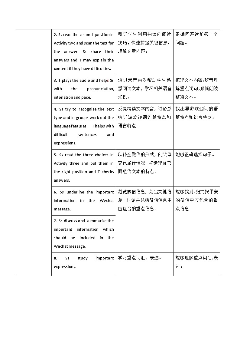 【教师必备】中职英语外研版2021职业模块（服务类）U6 教案02