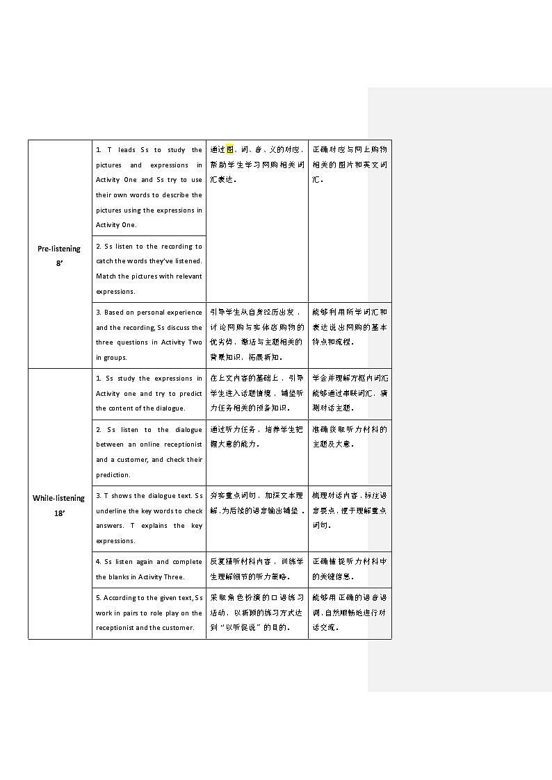 【教师必备】中职英语外研版2021职业模块（服务类）U8 教案02
