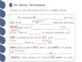 Unit 2 第4课时 For Better Performance【中职专用】（外研版2021·基础模块2）课件+教案+同步练习含答案